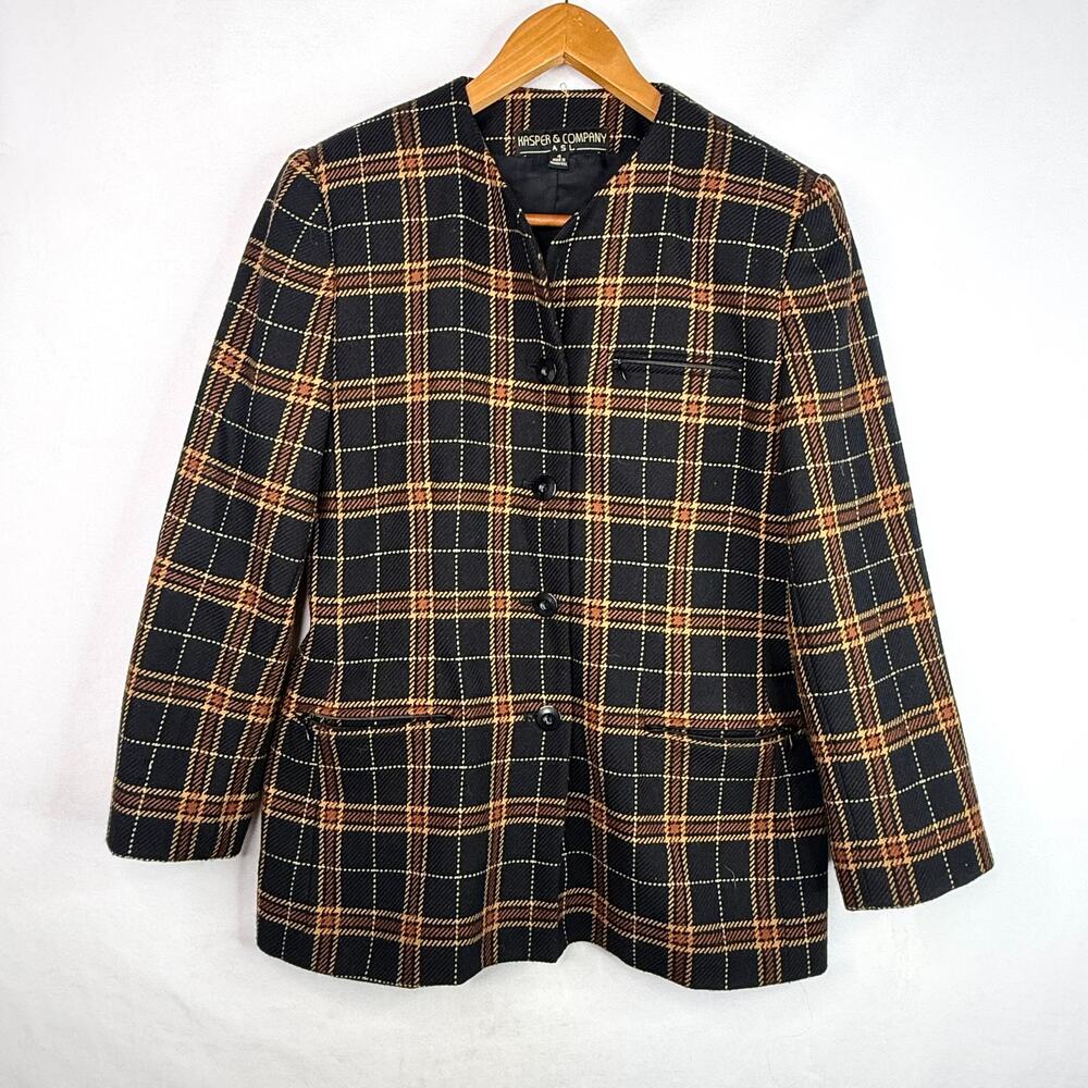 Vintage Kasper & Company ASL Plaid Blazer Size 4